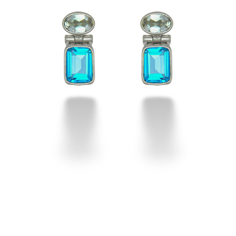 Blue & White Topaz Earrings by Acleoni