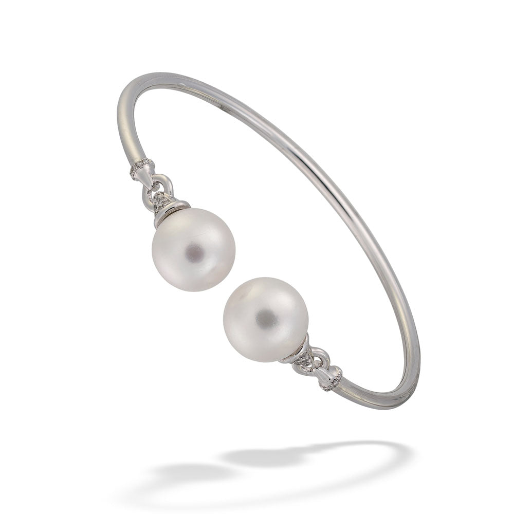 White Gold South Sea Pearl Diamond Bracelet