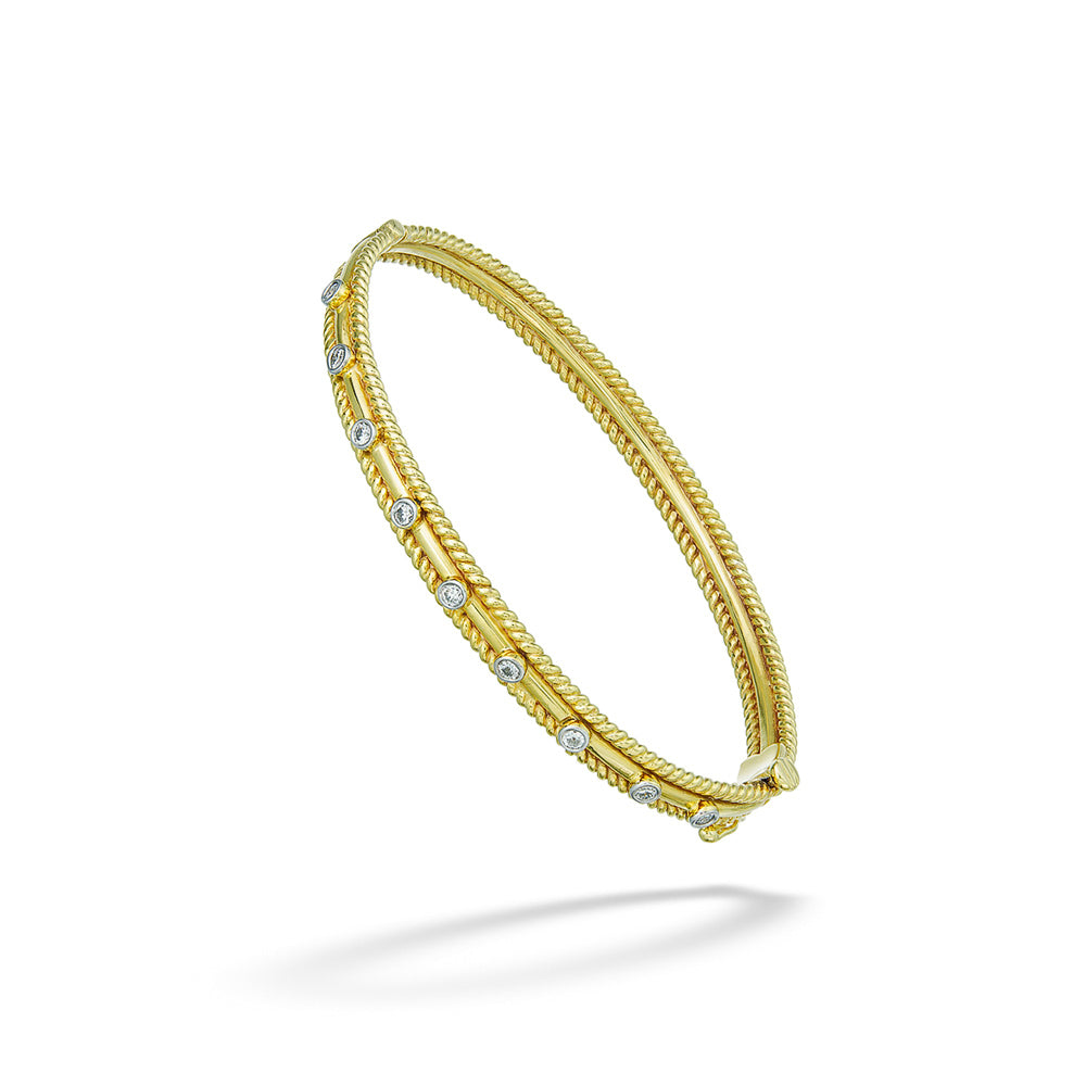 Diamond Hinged Bangle by Mazza