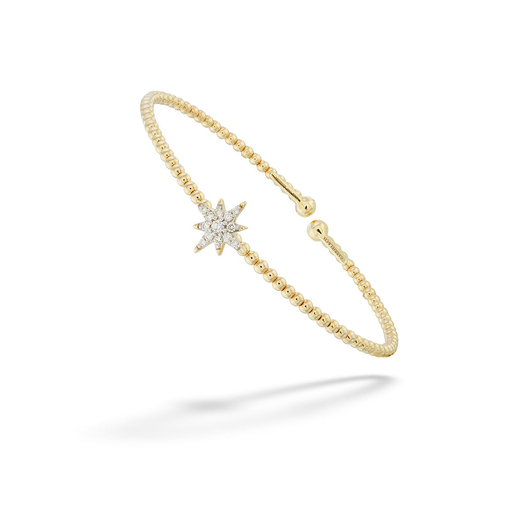Diamond Starburst Open Bangle by Gabriel & Co.