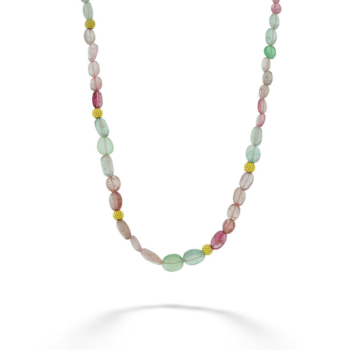 Multicolored Smooth Tourmaline Beaded Necklace by Lauren K