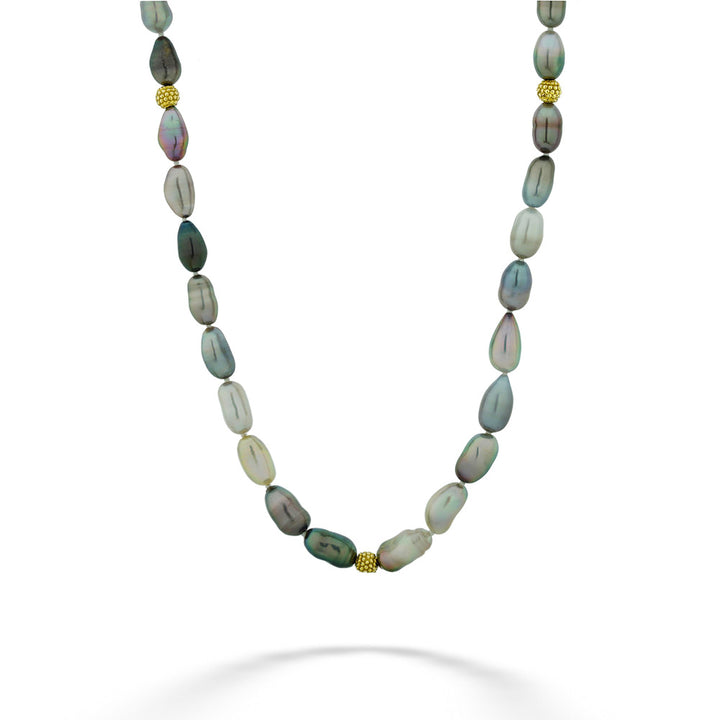 Tahitian Keshi Pearl & Gold Chelsea Beaded Necklace by Lauren K.