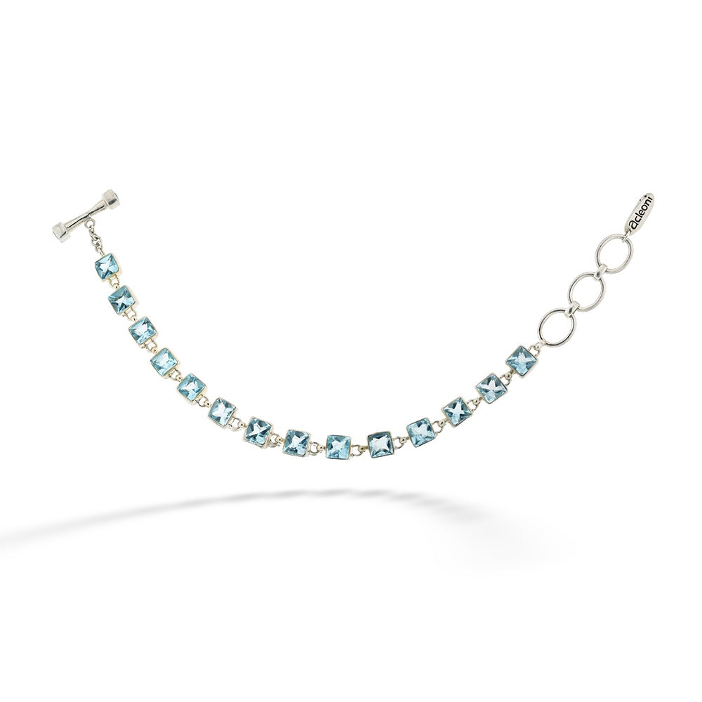  Square Blue Topaz Bracelet by Acleoni 