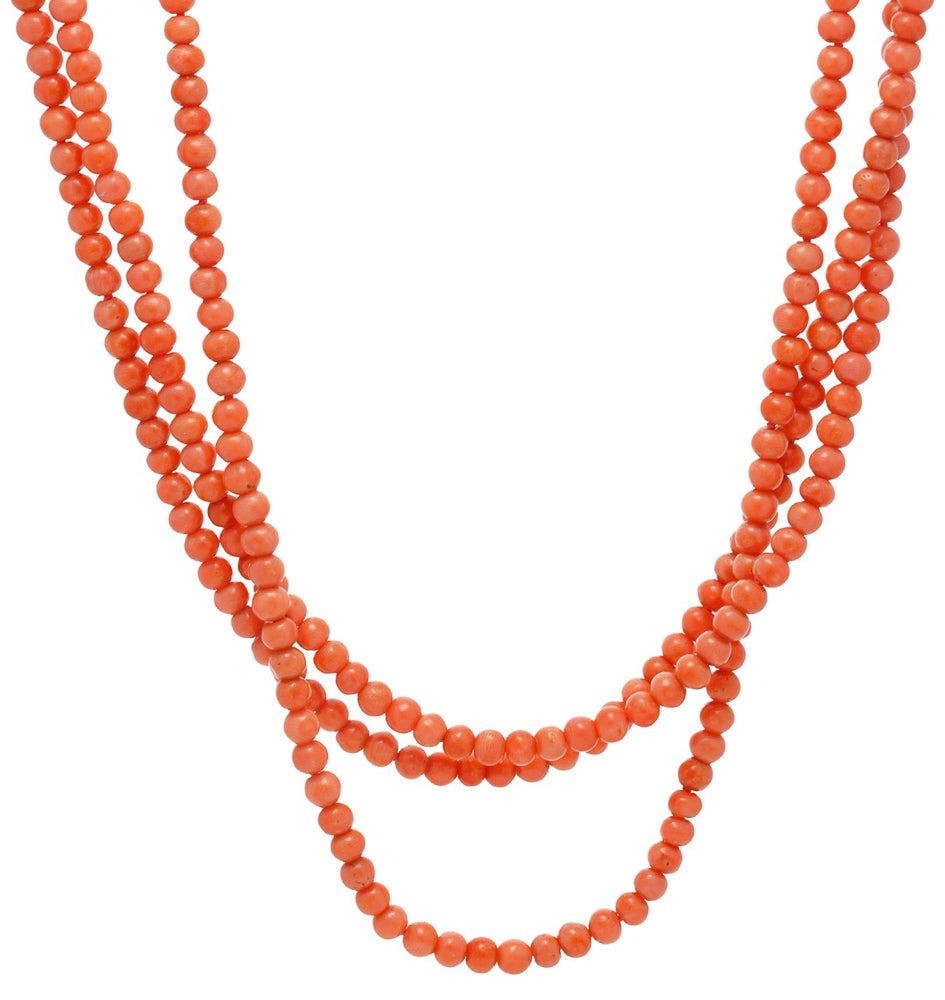 Vintage Coral Bead Necklace