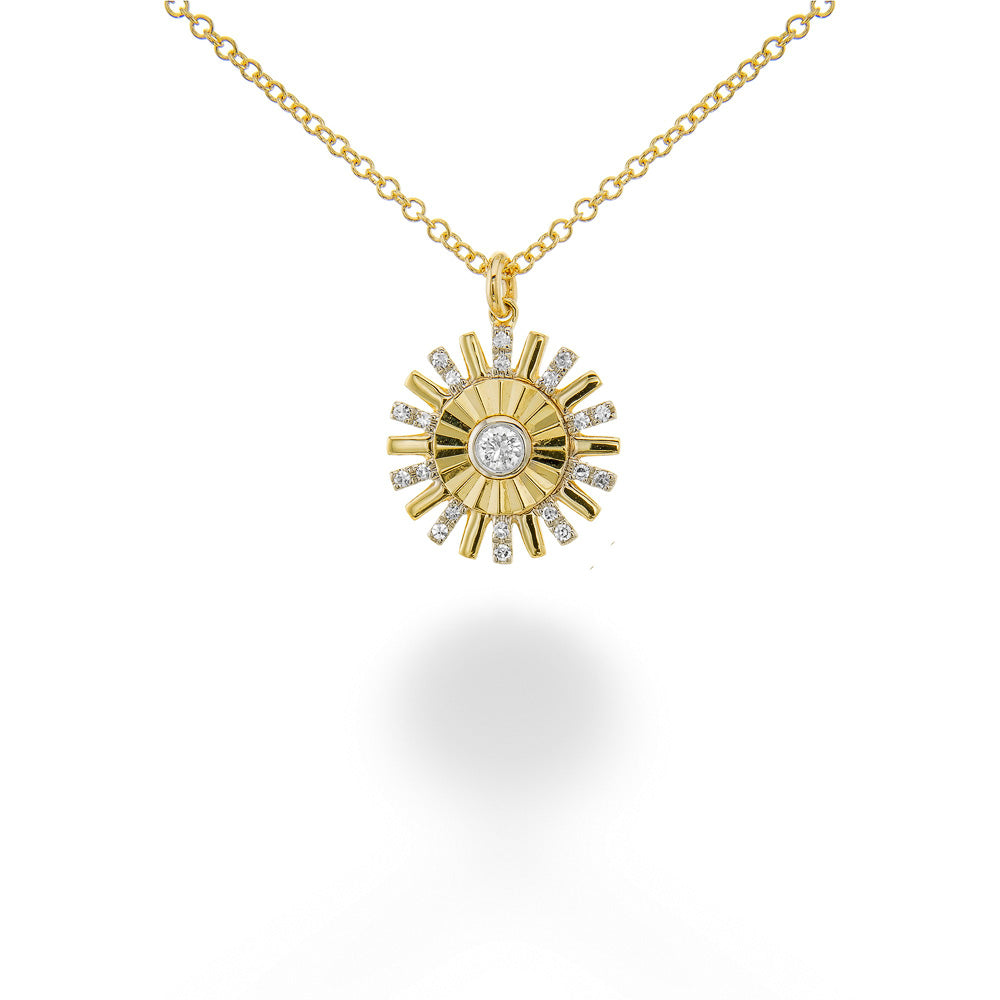 Diamond Fluted Starburst Pendant & Chain by Shy Creation