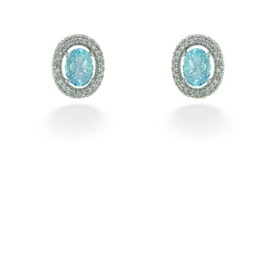 Aquamarine &  Diamond Earrings