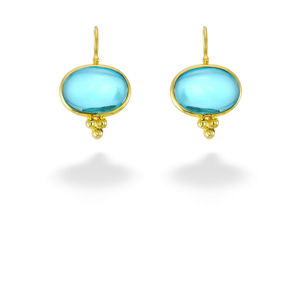 Cabochon Blue Topaz "Capri" Earrings by Mazza