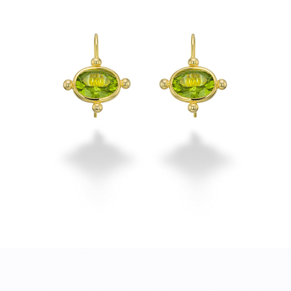 Oval Peridot Earrings by Mazza