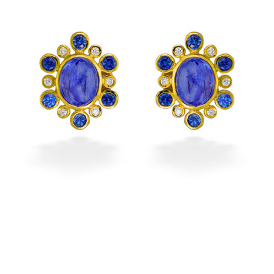 Tanzanite & Diamond Earrings by Mazza