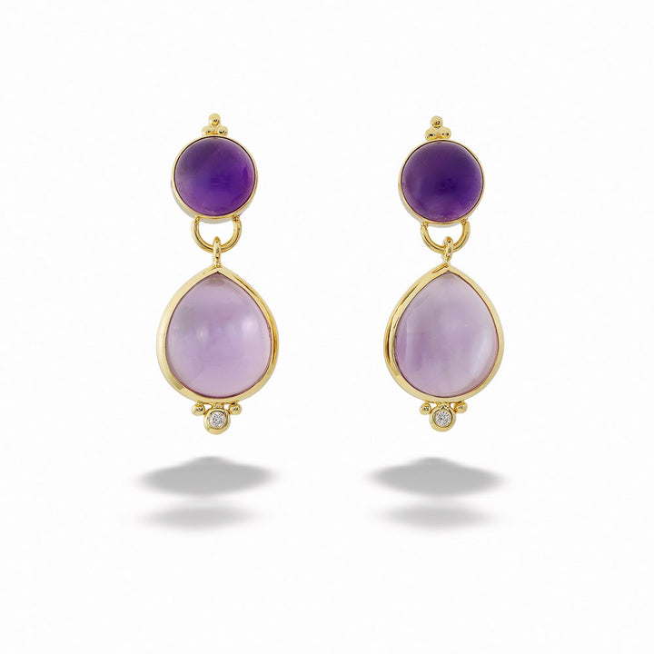 Two-Tone Amethyst Dangle Earrings by Mazza