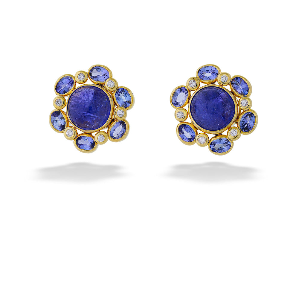  Tanzanite and Diamond Earrings by Mazza 