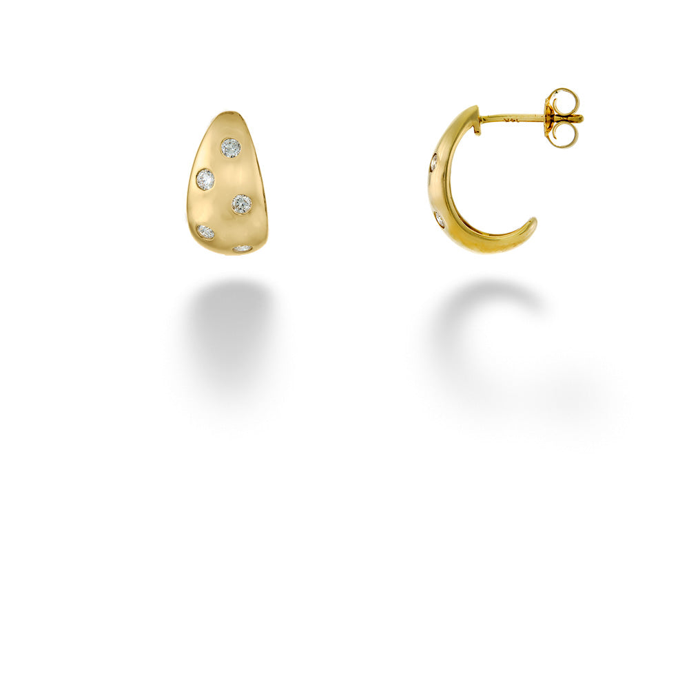 Domed Studs With Scattered Diamond Accents