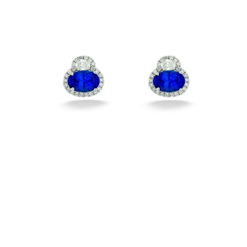 Tanzanite and Diamond Earrings by Parle