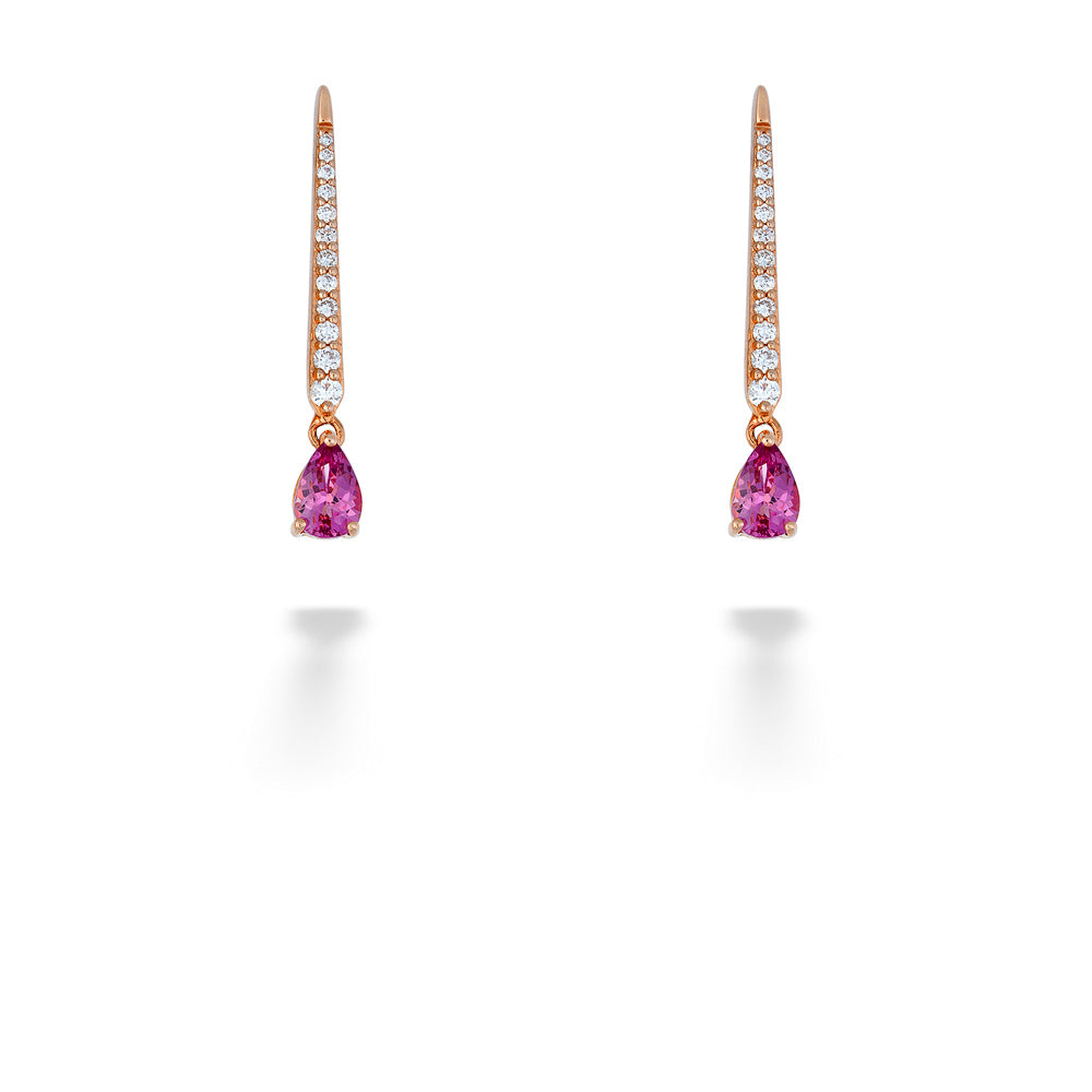 Lotus Garnet & Diamond Earrings by Parle