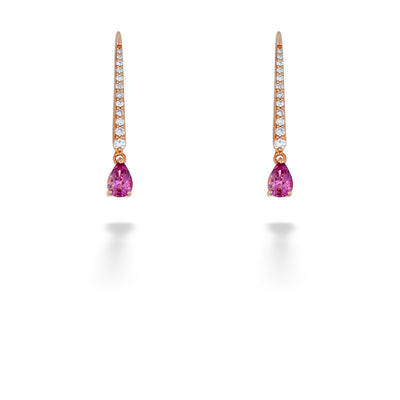 Lotus Garnet & Diamond Earrings by Parle