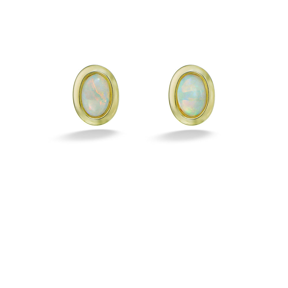 Oval Australian Opal Earrings by Parle