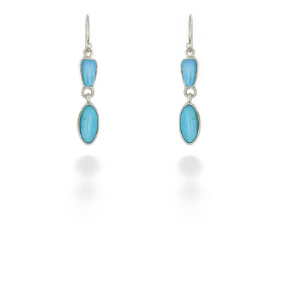 Double Turquoise Drop Earrings by Aceloni