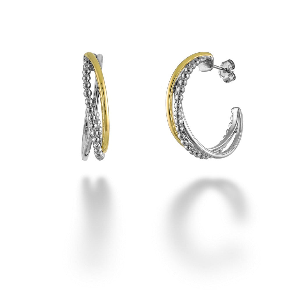 Two-Tone Criss-Cross Hoop Earrings by Gabriel & Co.