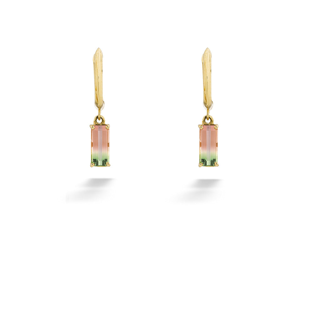 Bi-Color Tourmaline Drop Earrings by Parle