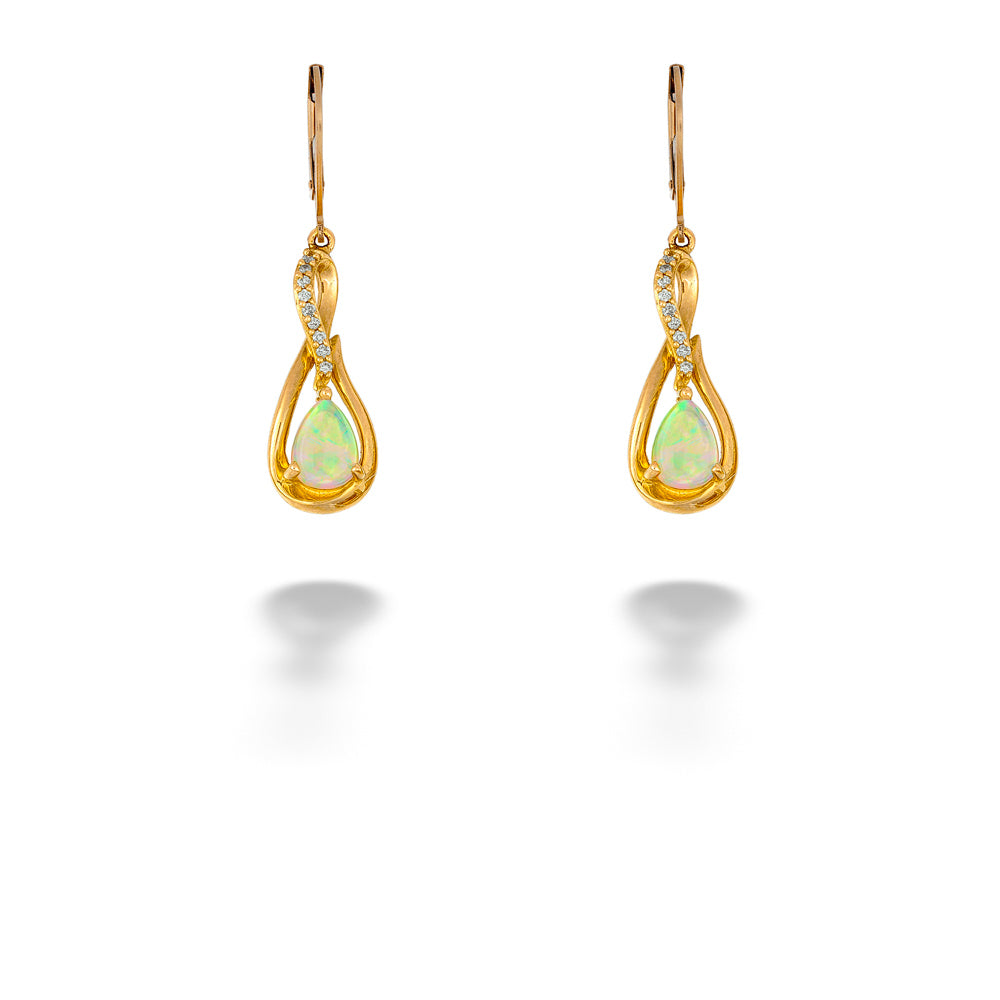 Australian Opal & Diamond Earrings by Parle