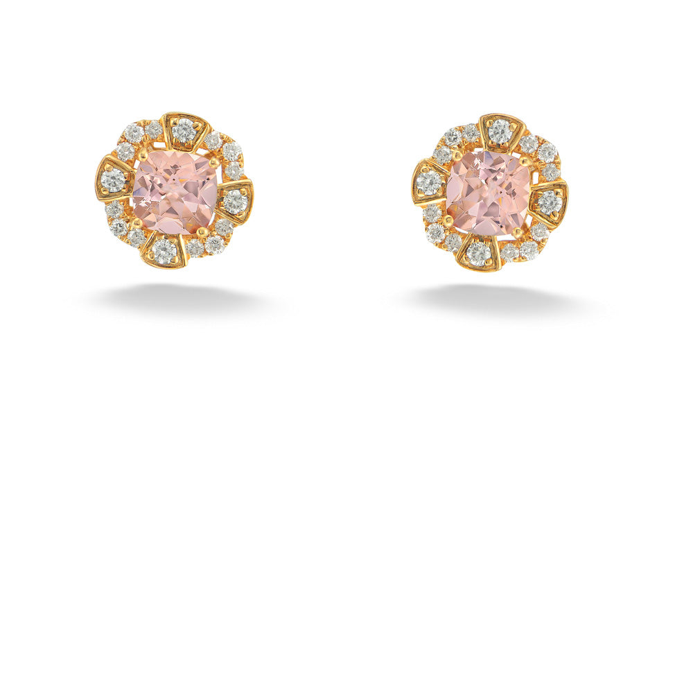 Lotus Garnet & Diamond Earrings by Parle