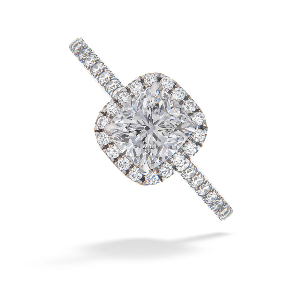 1.50ct Cushion Center & Diamond Halo Engagement Ring by Forevermark