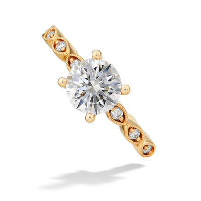 Rose Gold Diamond Ring with CZ Center by Gabriel & Co.