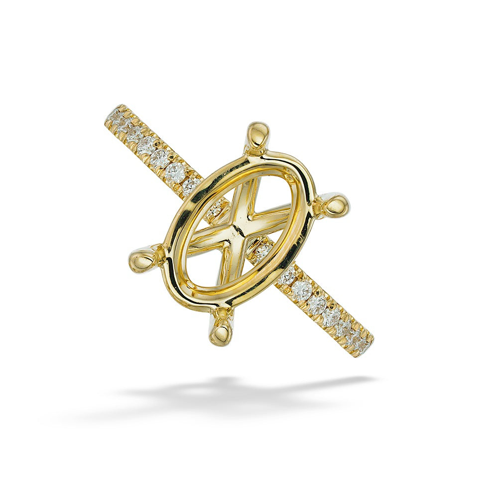 Diamond Semi-Mount for a 3.00ct Oval Center by Gabriel & Co.