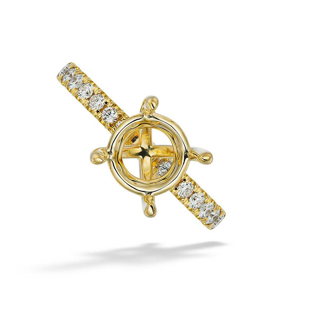 Diamond Semi-Mount for 3.00ct Round Center by Gabriel & Co.