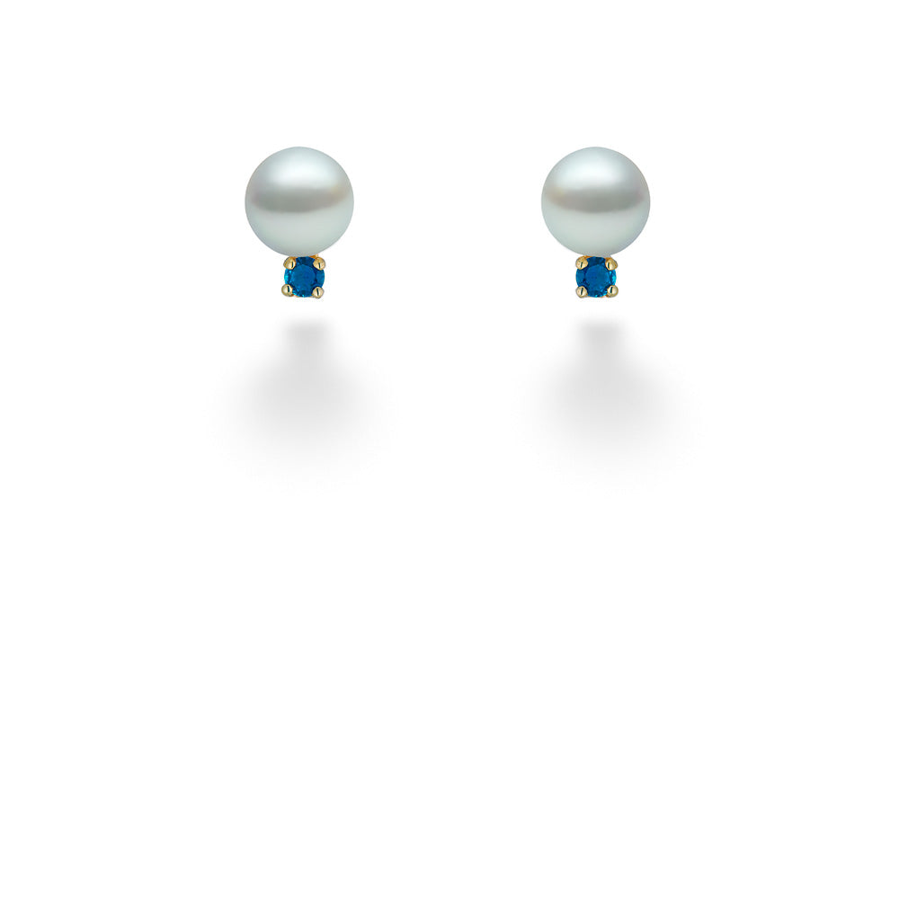 Pearl & Sapphire Studs
