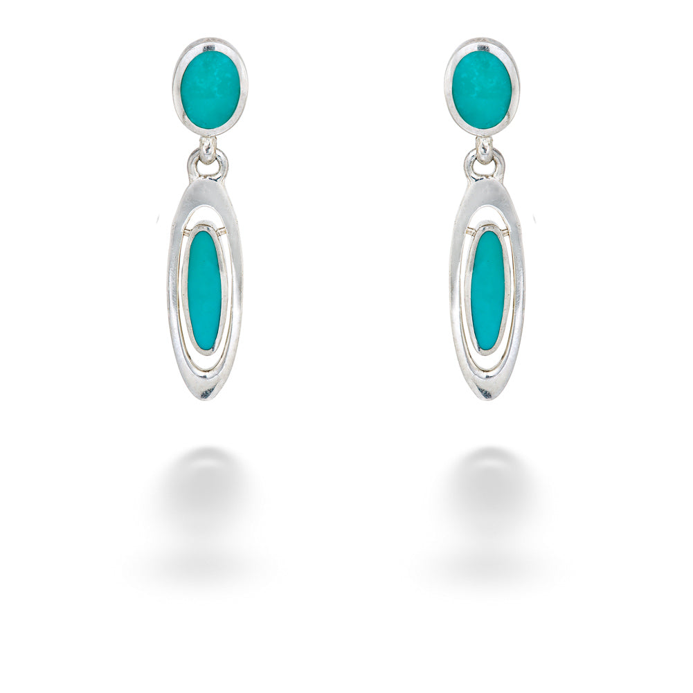 Fancy Drop Turquoise Earrings by Acleoni