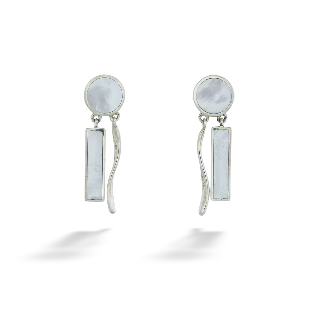 White Shell Fancy Drop Earrings by Acleoni
