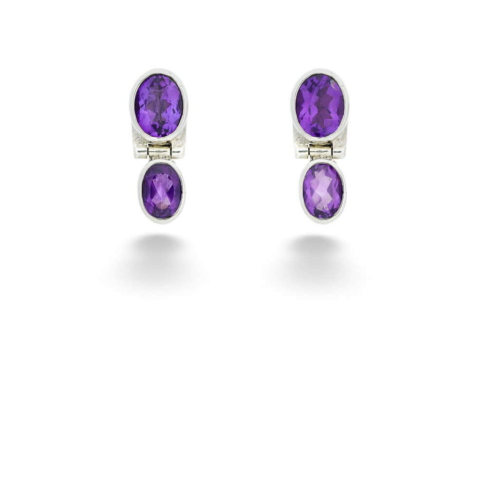 Double Drop Amethyst Earrings by Acleoni