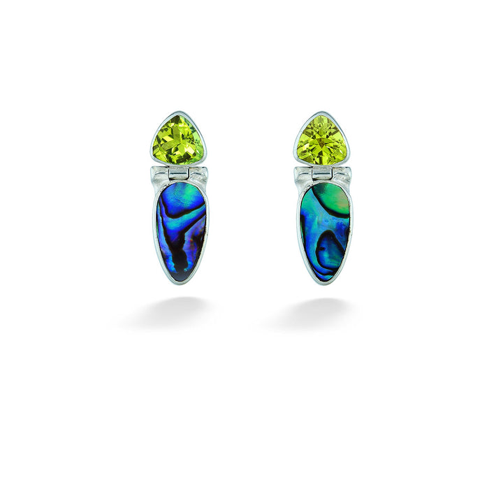 Peridot & Abalone Earrings by Acleoni