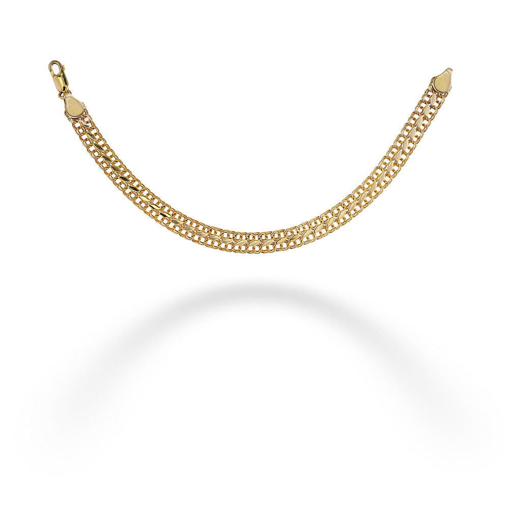 14K Yellow Gold Handcrafted Fancy Link Bracelet