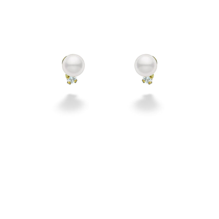 Pearl and Diamond Children's Earrings