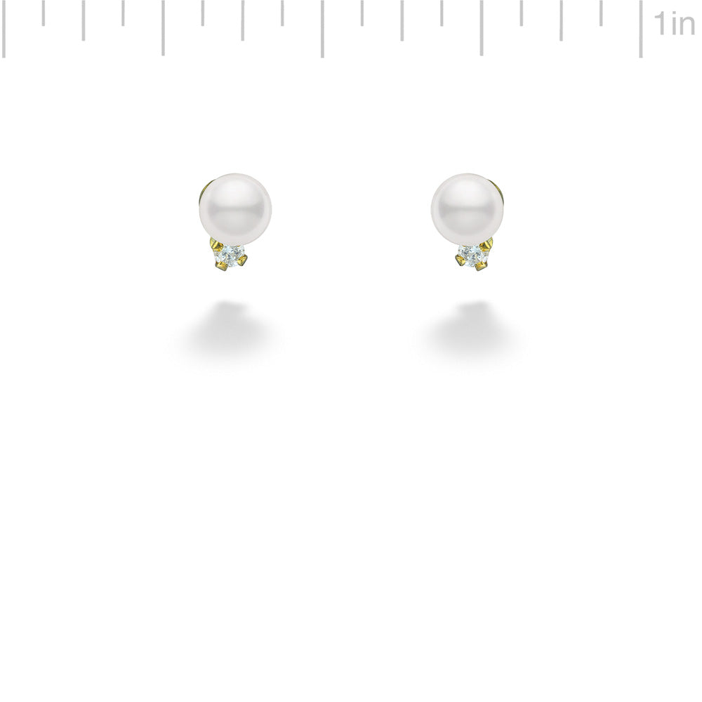 Pearl and Diamond Children's Earrings