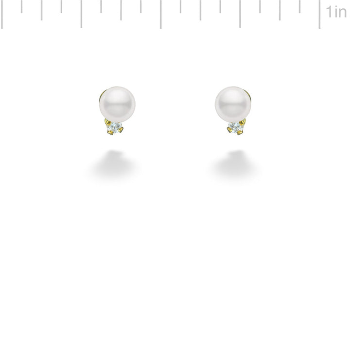 Pearl and Diamond Children's Earrings