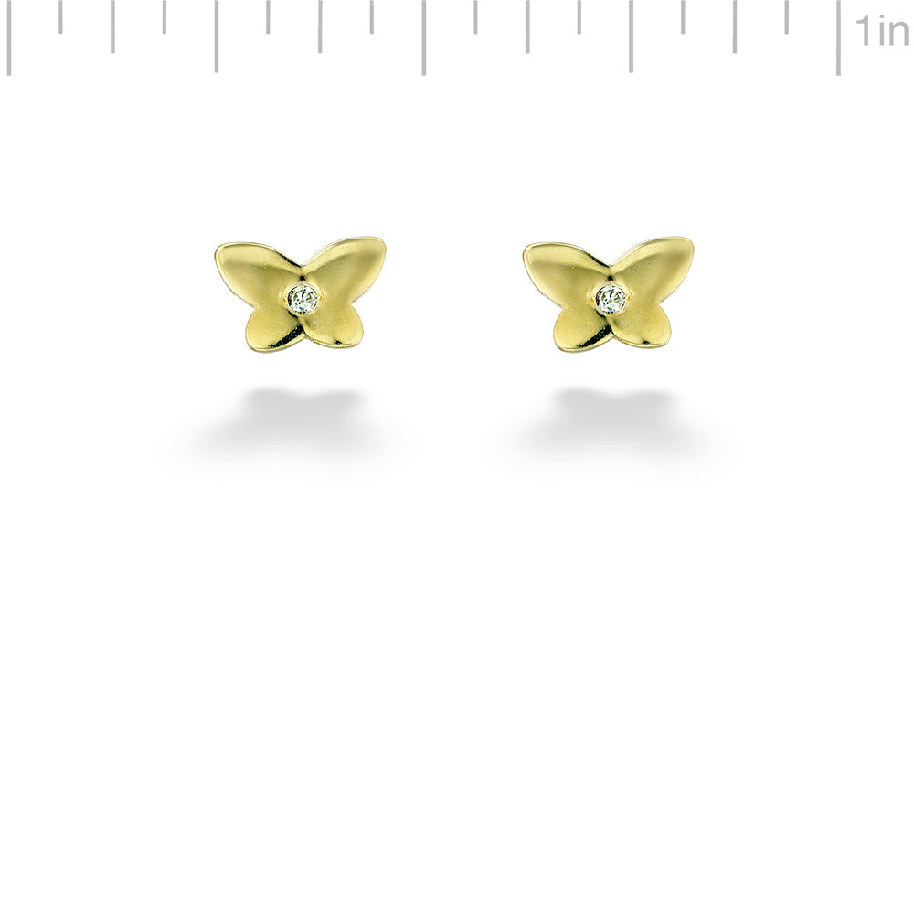 Diamond Butterfly Children's Earrings