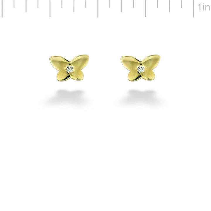 Diamond Butterfly Children's Earrings