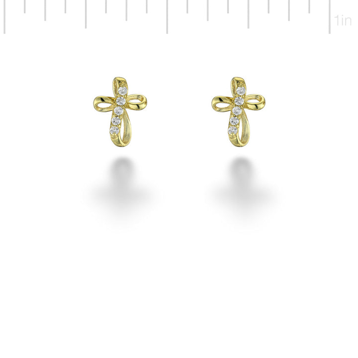 White Topaz Cross Earrings