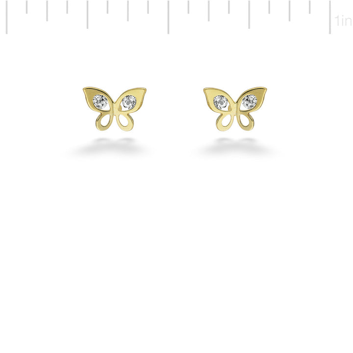 White Topaz Butterfly Earrings