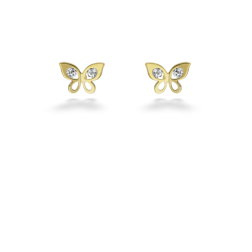 White Topaz Butterfly Earrings