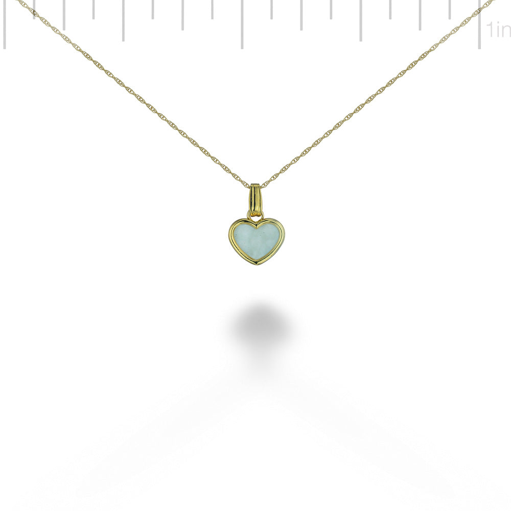 Mother Of Pearl Heart Pendant & Chain