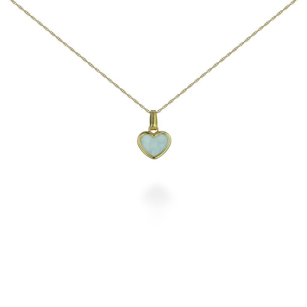 Mother Of Pearl Heart Pendant & Chain