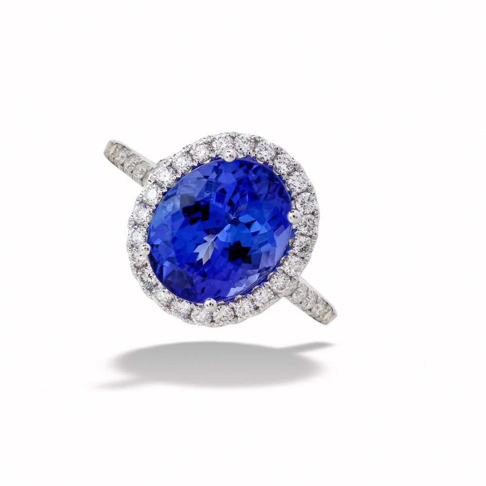 Oval Tanzanite and Diamond Ring