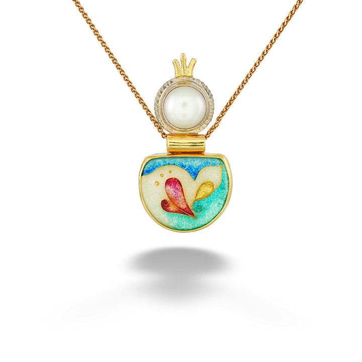 Mabe Pearl and Enamel Pendant by Katrin Wolf