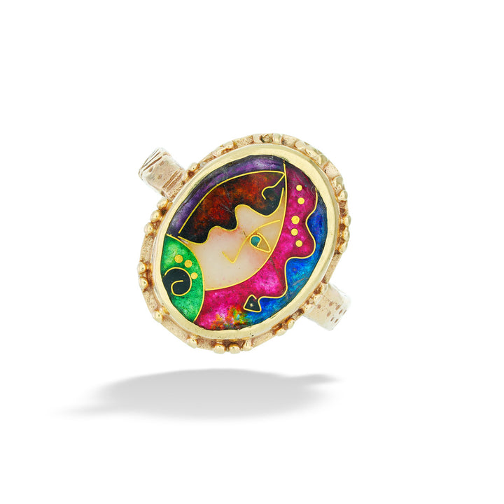 Enameled Jester Ring by Katrin Wolf
