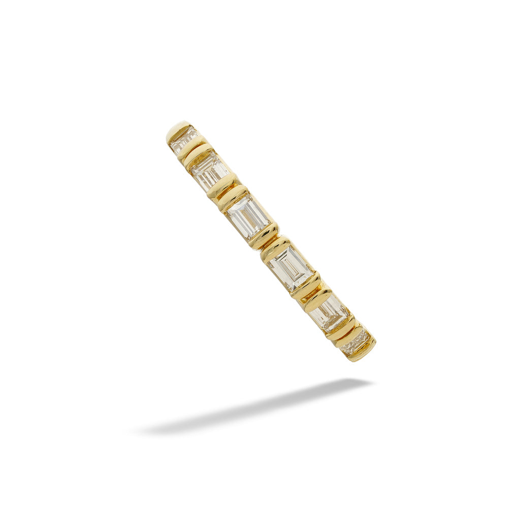  14K Gold Half Eternity Lab Diamond Ring 