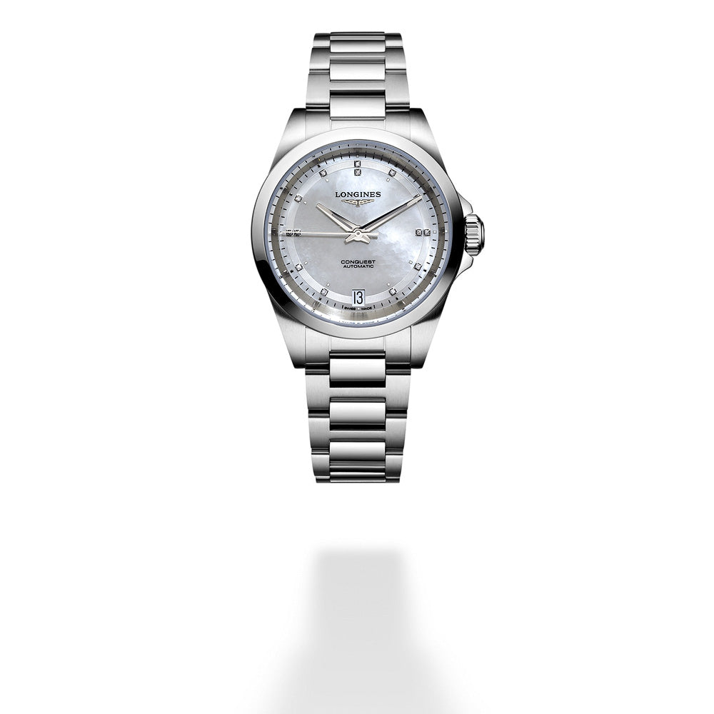 34mm Diamond Dial Conquest Automatic Watch by Longines